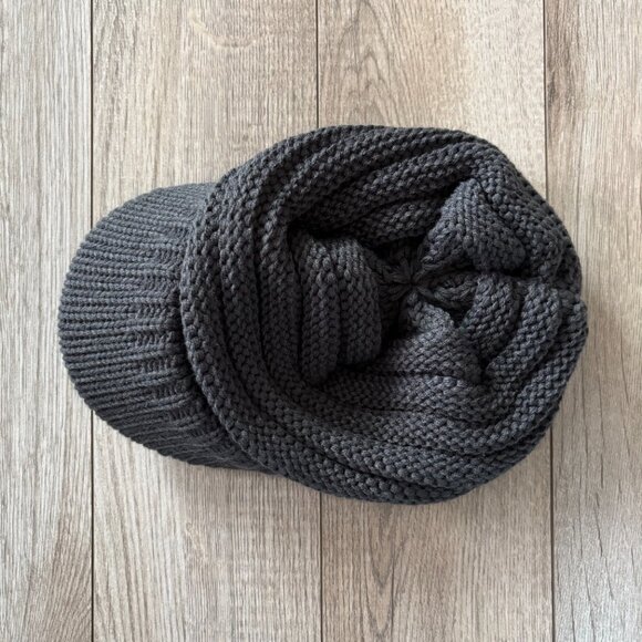 C.C Cable Knit Soft Stretch Gray Beanie with Brim - Picture 8 of 9